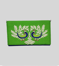 Load image into Gallery viewer, Peacock Embroidered Envelope Clutch