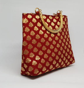 Red Gold Handle Bag