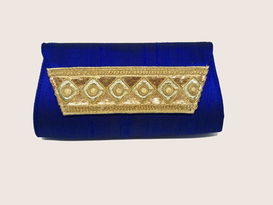 Royal Blue with Gold Clutch