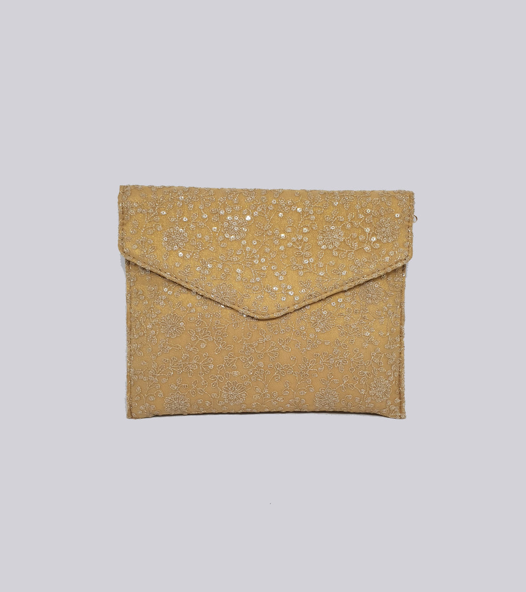 Gold Sequin Envolpe Clutch