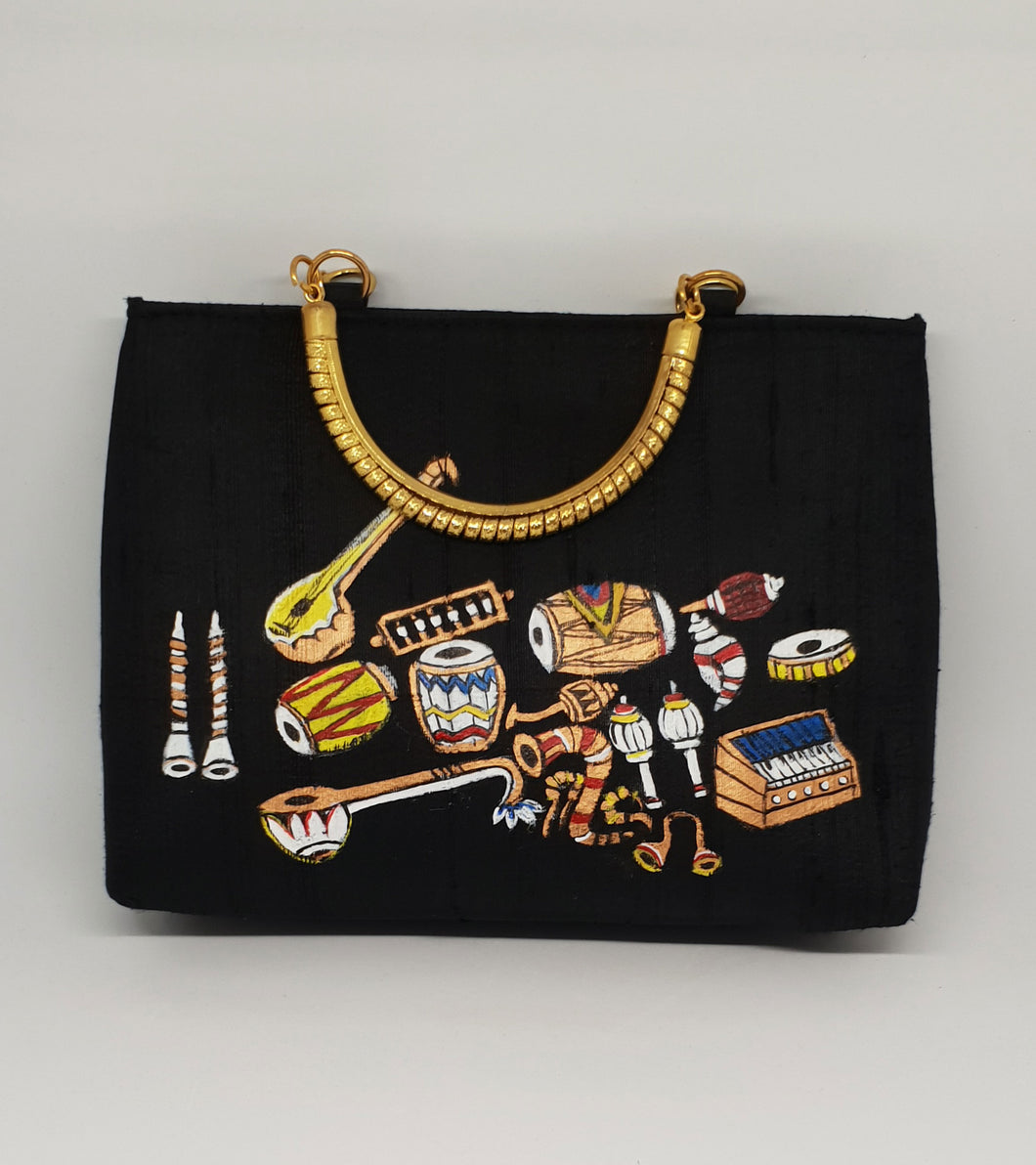 Musical Instruments Painted Black Bag