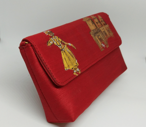 Maroon with Gold Paint Clutch