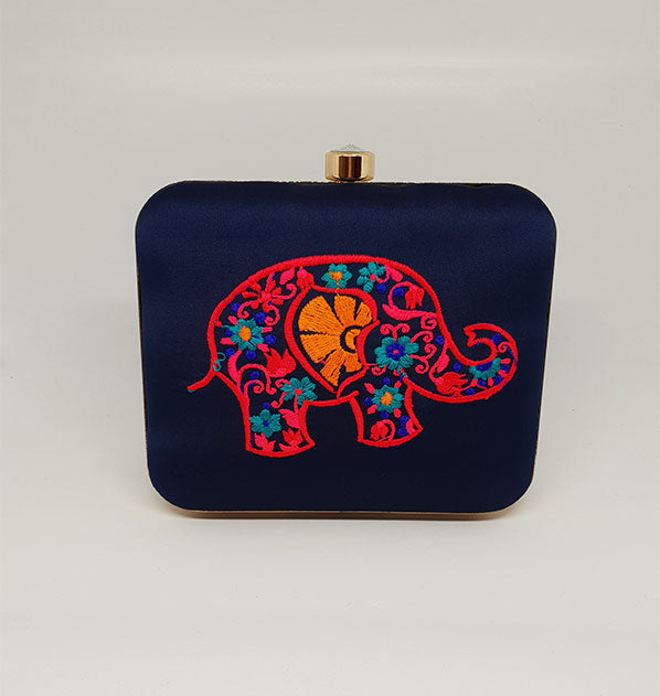 Elephant Design Box Clutch