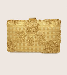 Gold Lace Box Clutch