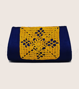 Blue with Yellow Crochet