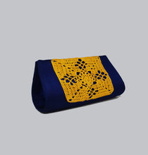 Load image into Gallery viewer, Blue with Yellow Crochet