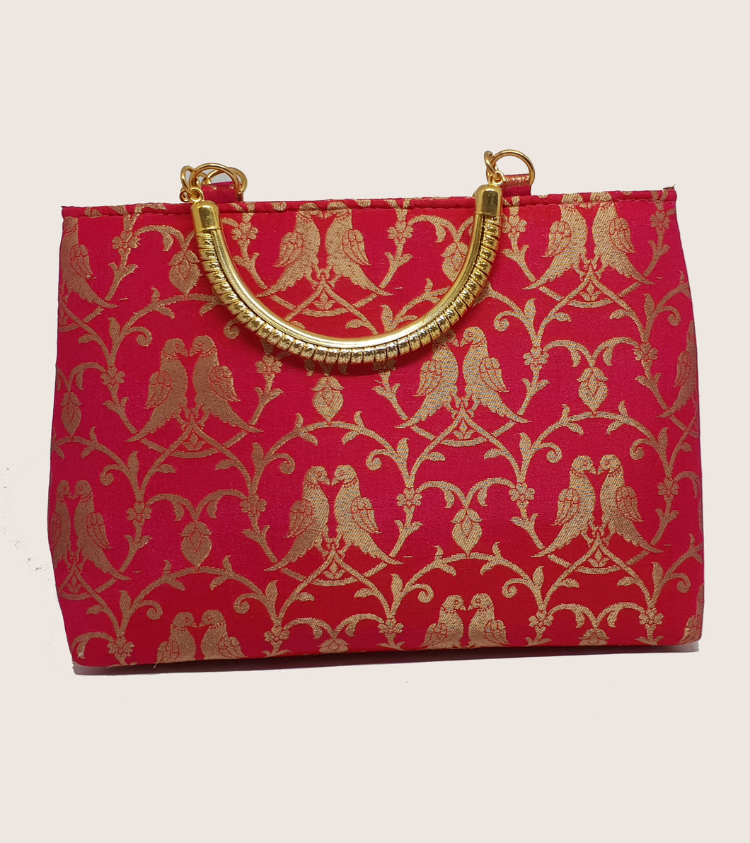 Pink Gold Handle Bag