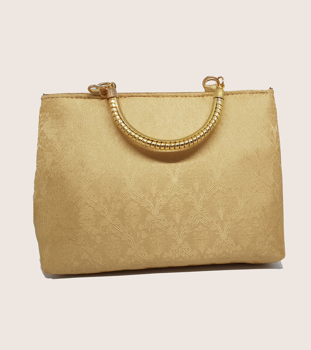 Cream Gold Handle Bag