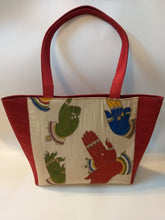 Load image into Gallery viewer, Maroon Hand Design Tote