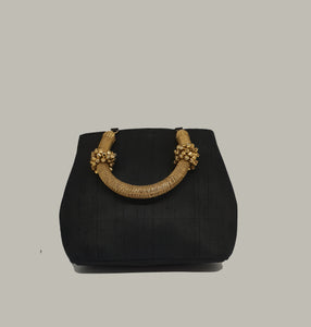 Black Painted Ghungroo Handle Bag