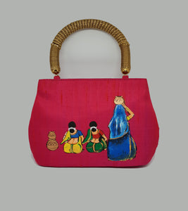 Painted Indian Art Handle Bag