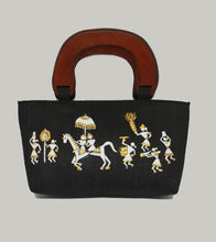Load image into Gallery viewer, Black Hand Painted Warli Art