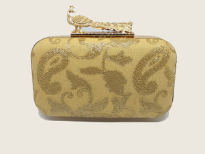 Gold Shimmered Box Clutch