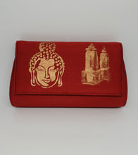 Load image into Gallery viewer, Buddha Painted Maroon Clutch