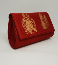 Load image into Gallery viewer, Buddha Painted Maroon Clutch