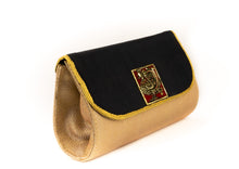 Load image into Gallery viewer, Artisan Handmade Black Silk clutch with peacock Tanjore