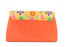 Load image into Gallery viewer, Artisan Handmade Embroided Floral Clutch with Red Base Ladies Purse