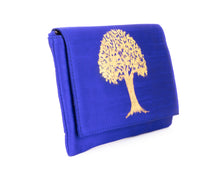 Load image into Gallery viewer, Artisan Handmade Painted Envelope Clutch with Royal Blue Base