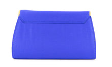 Load image into Gallery viewer, Artisan Handmade Triangle Flap Clutch in Royal Blue Plain