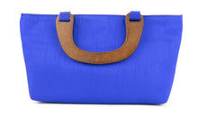 Load image into Gallery viewer, Artisan Handmade Buddha Painted Royal Blue Wooden Handle Handbag
